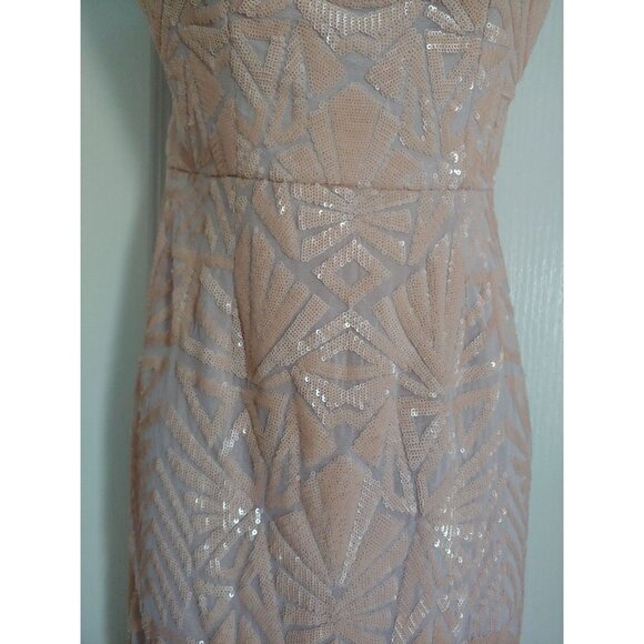 Dress The Population Glamorous Claire Sequin Strapless Feminine Shimmer S Midi - Picture 5 of 16